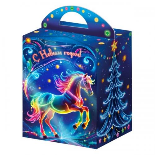 Коробка картонная для сладких подарков 14*10.5*19 см Северное сияние с ламинацией 1.2 кг