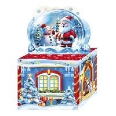 Коробка картонная для сладких подарков 14.5*10*12 см Снежный шар 0.8 кг