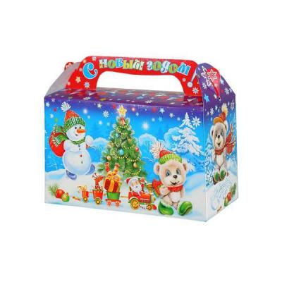 Коробка картонная для сладких подарков 17.5*7*10.5 см Зимушка 0.5 кг