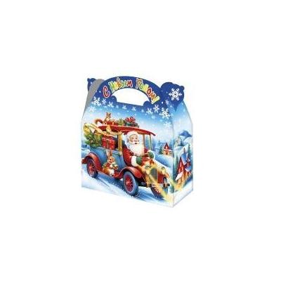 Коробка картонная для сладких подарков 22*9*20 см НГ мчится 1.5 кг
