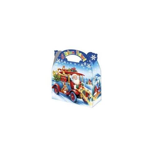 Коробка картонная для сладких подарков 22*9*20 см НГ мчится 1.5 кг