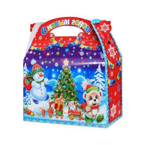Коробка картонная для сладких подарков 22*9*20 см Скоро-скоро Новый год 1.5 кг