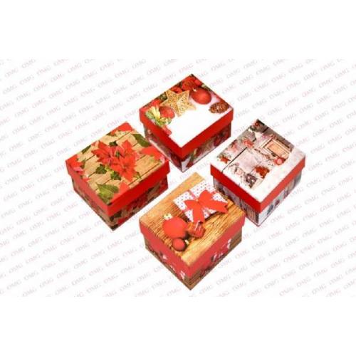 Коробка подарочная Квадрат 9,5*9,5*5,5 Новгодняя