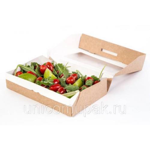 Коробка самосборная 10*8*4 см Крафт с окном 51673