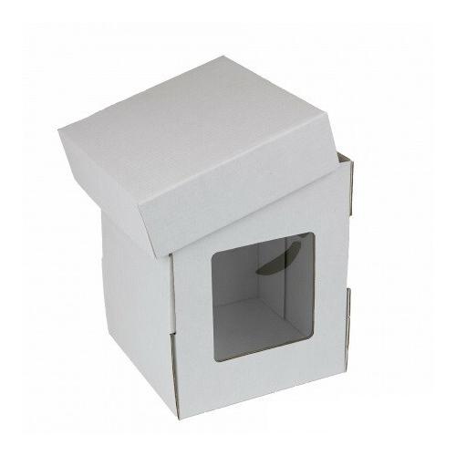 Коробка самосборная 14.5*14.5*18 см МГК белый с окном крышка/дно 517752