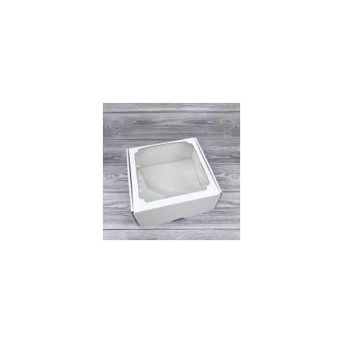 Коробка самосборная 19*19*9 см Белый с окном 51738
