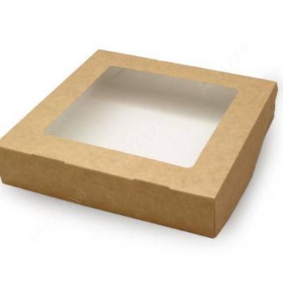 Коробка самосборная 20*20*4 см Крафт с окном Цена за 1 коробку 51681