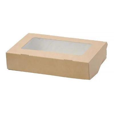 Коробка самосборная 20*12*4 см Крафт с окном 516741