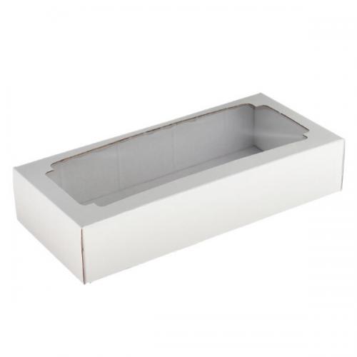 Коробка самосборная 24*11.5*4.5 см Белый с окном крышка/дно 560212