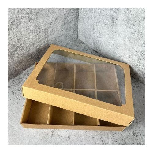 Коробка самосборная 26*21.5*4 см МГК бурый с окном крышка/дно 517754