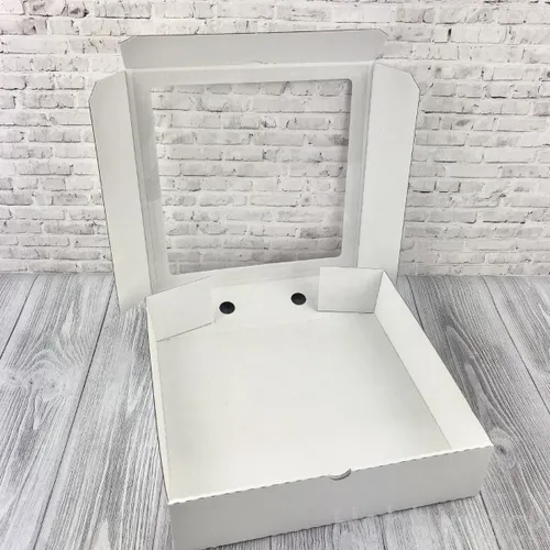Коробка самосборная 28*28*7 см МГК белый с окном 51746