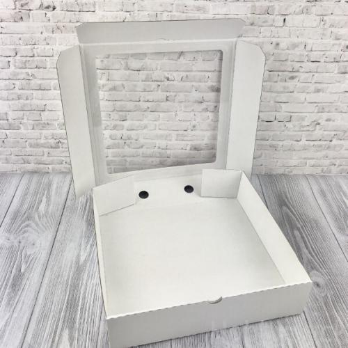 Коробка самосборная 28*28*7 см МГК белый с окном 51746