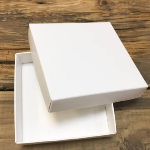 Коробка самосборная 9*9*2.5 см Белая крышка/дно 56006