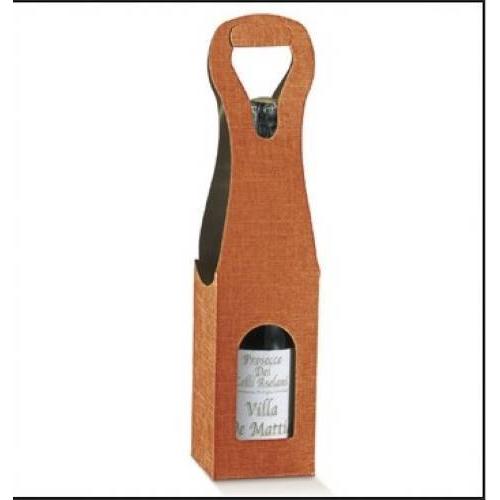 Коробка самосборная 9*9*41 см Под бутылку с окном 590171