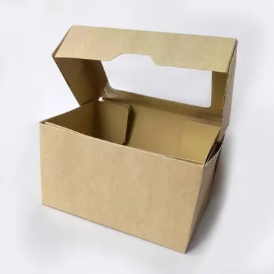 Коробка самосборная с окном 15*10*8.5 см Крафт 516751