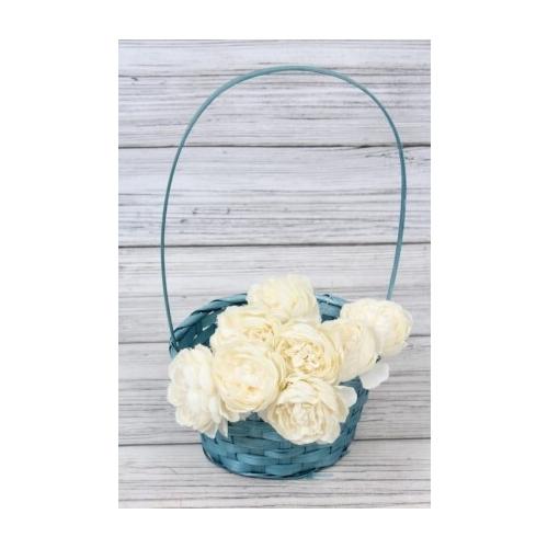 Корзина плетеная (бамбук) 19*19*32 см Голубой 566029