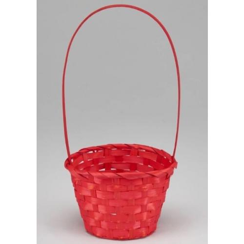 Корзина плетеная (бамбук) D13*H9.5/28 см Красный 50010