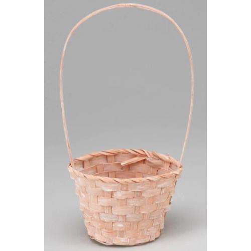 Корзина плетеная (бамбук) D13*H9.5/28 см Персиковый 50013