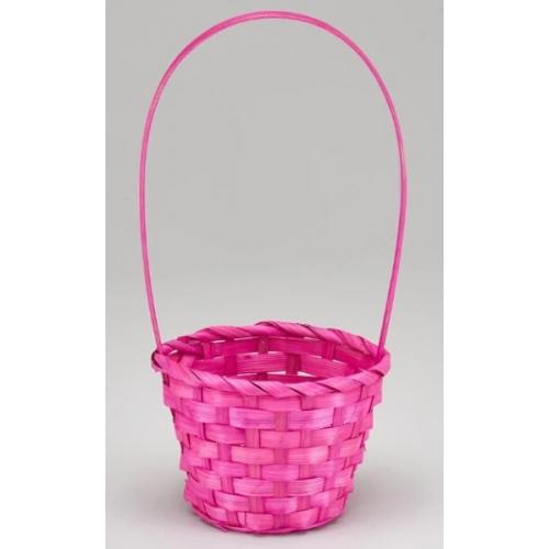 Корзина плетеная (бамбук) D13*H9.5/28 см Розовый 50014