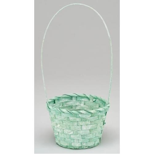 Корзина плетеная (бамбук) D13*H9.5/28 см Светло-зеленый 50015
