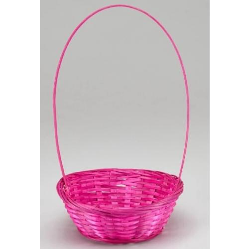 Корзина плетеная (бамбук) D19*H5/31 см Розовый 50025