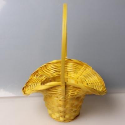 Корзина плетеная (бамбук) d=21/13,h=14/29 см Шляпа желтый 56233ж