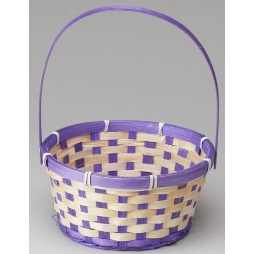 Корзина плетеная (бамбук) D21*H10/24 см Фиолетовый 50032