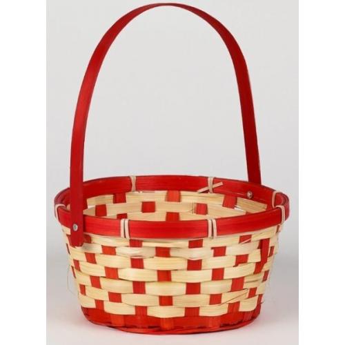 Корзина плетеная (бамбук) D21*H10/24 см Красный 50030