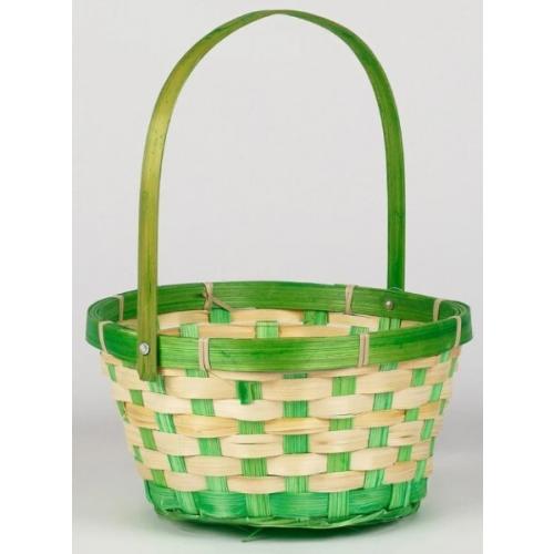 Корзина плетеная (бамбук) D21*H10/24 см Зеленый 50029