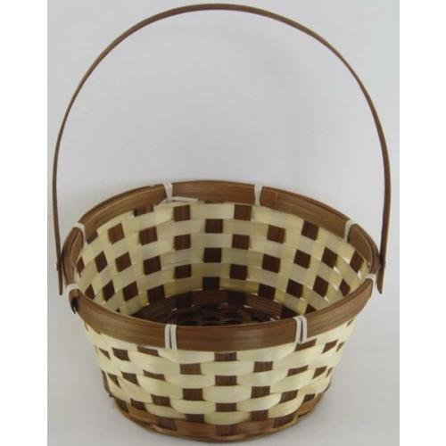 Корзина плетеная (бамбук) D21*H10*HH24 см Натуральный/коричневый 50026