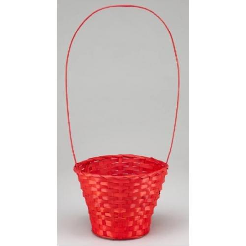 Корзина плетеная (бамбук) D23*H17/53 см Красный 50034