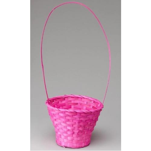 Корзина плетеная (бамбук) D23*H17/53 см Розовый 50035