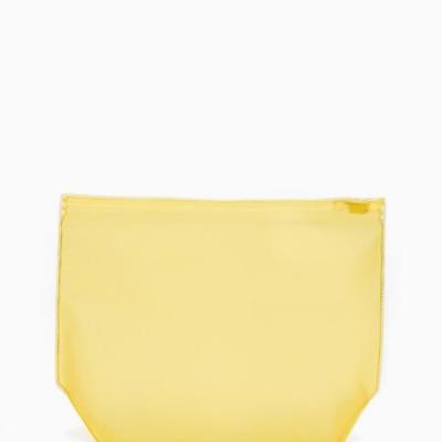 Косметичка для бассейна с застёжкой зип-лок, без рисунка, прозрачная/жёлтая 574662