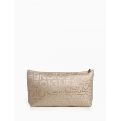 Косметичка-пенал на молнии бежевая 574301