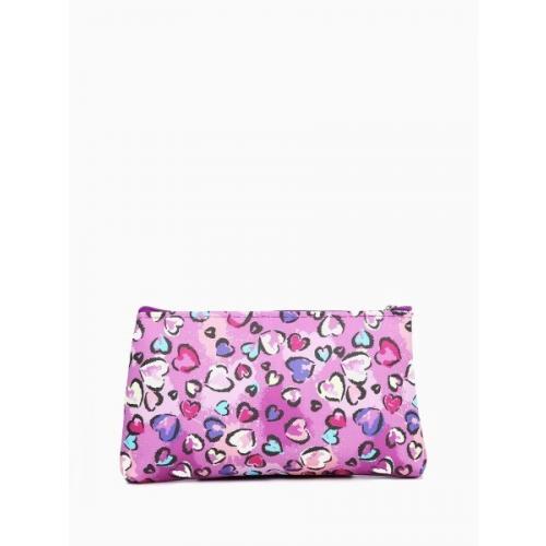 Косметичка-пенал на молнии розовая/разноцветная 577673
