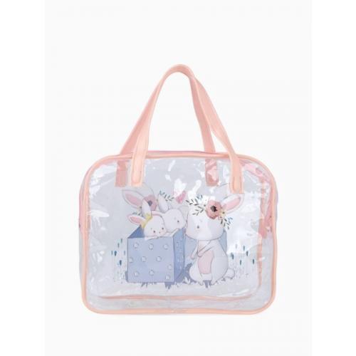 Косметичка-сумка с ручками, для бассейна, пудрово-розовая 574671