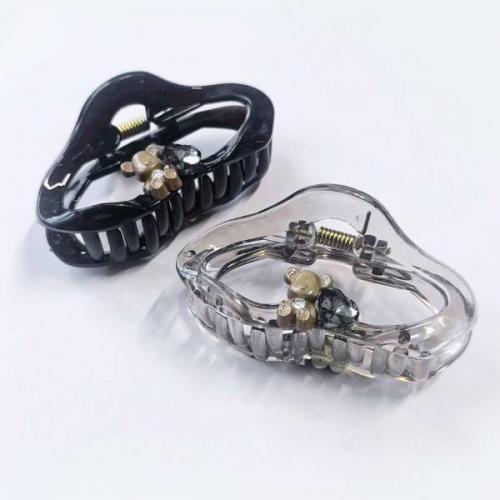 Краб для волос Люкс Овал с украшениями (7 см) 130313