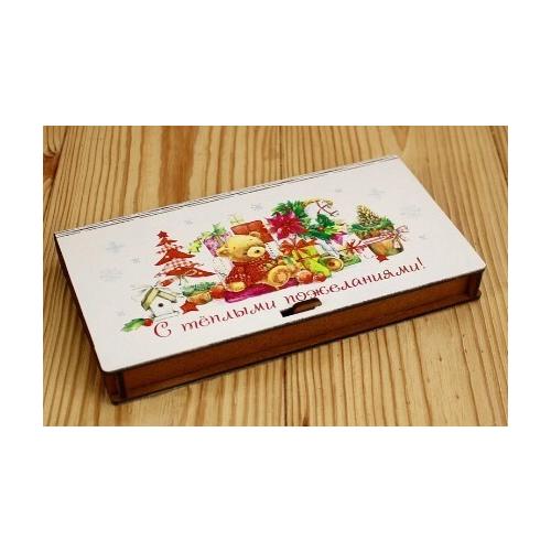 Купюрница из дерева 19*10.5*2.8 см С теплыми пожеланиями! 154641