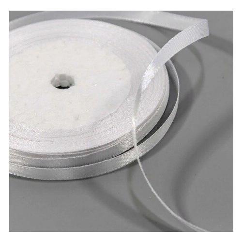 Лента атласная сатин 0.6 см*25 Y Белый 562-6/01