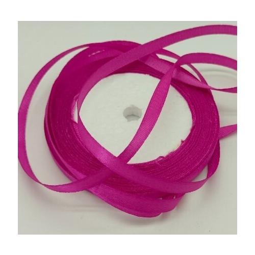 Лента атласная сатин 0.6 см*25 Y Малиново-розовый 50196