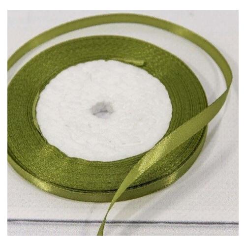 Лента атласная сатин 0.6 см*25 Y Оливковый 562-6/178
