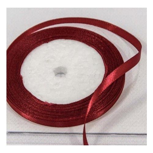 Лента атласная сатин 0.6 см*25 Y Темный красный 562-6/86