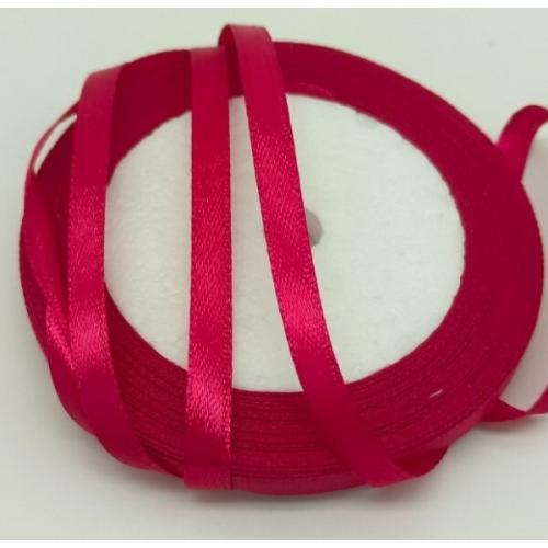 Лента атласная сатин 0.6 см*25 Y Вишневый 50191