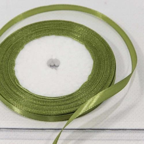 Лента атласная сатин 0.6 см*25 Y Хаки 562-6/100