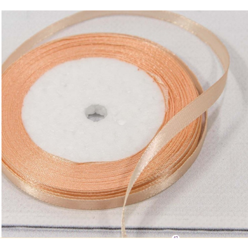 Лента атласная сатин 0.6см*25Y Темно-персиковый 562-6/174