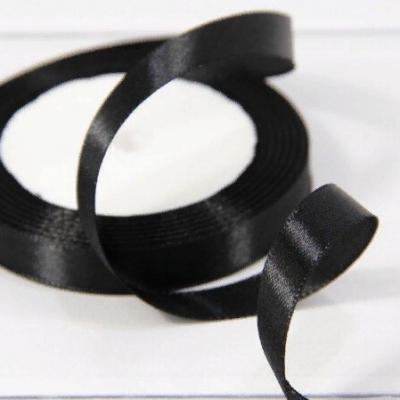 Лента атласная сатин 1.2 см*25 Y Черный 562-12/39