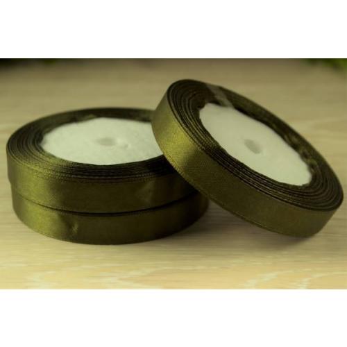 Лента атласная сатин 1.2 см*25 Y Оливка C130/73