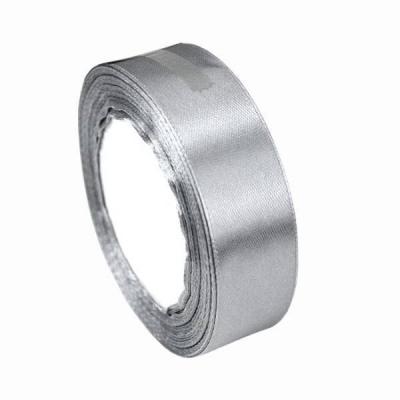 Лента атласная сатин 1.2 см*25 Y Серебро 12/59