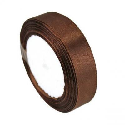 Лента атласная сатин 1.2 см*25 Y Шоколад 12/32