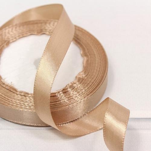 Лента атласная сатин 1.2 см*25 Y Светло-шоколадный 12/67